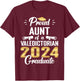 Proud AUNT Of 2024 Valedictorian Class 2024 Graduate T-Shirt - T-Shirt | Maroon
