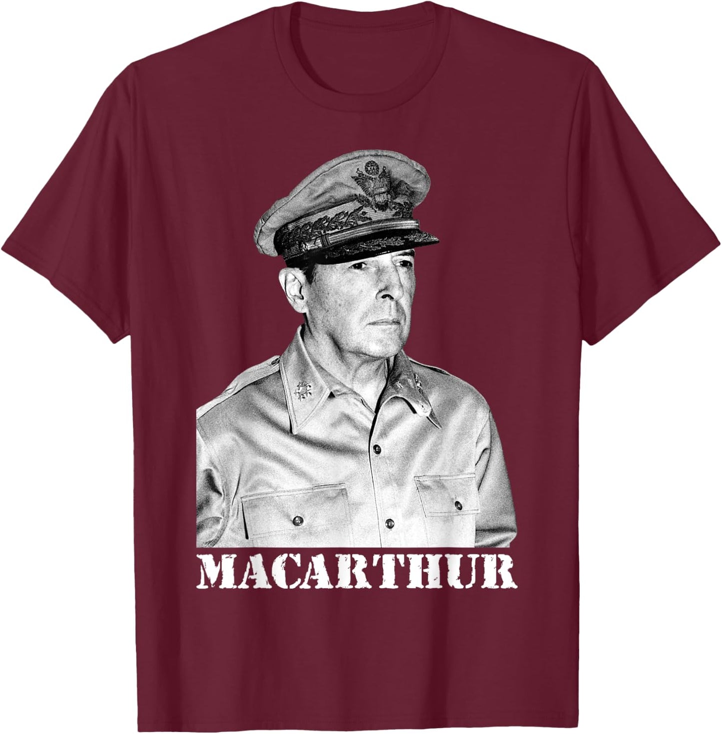 MacArthur World War II Victory Memorial Independence Day T-Shirt - T-Shirt | Maroon