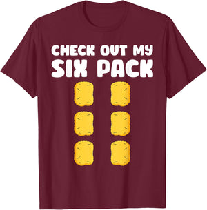 Checkout My Six Pack Funny Chicken Nugget Saying T-Shirt - T-Shirt | Maroon