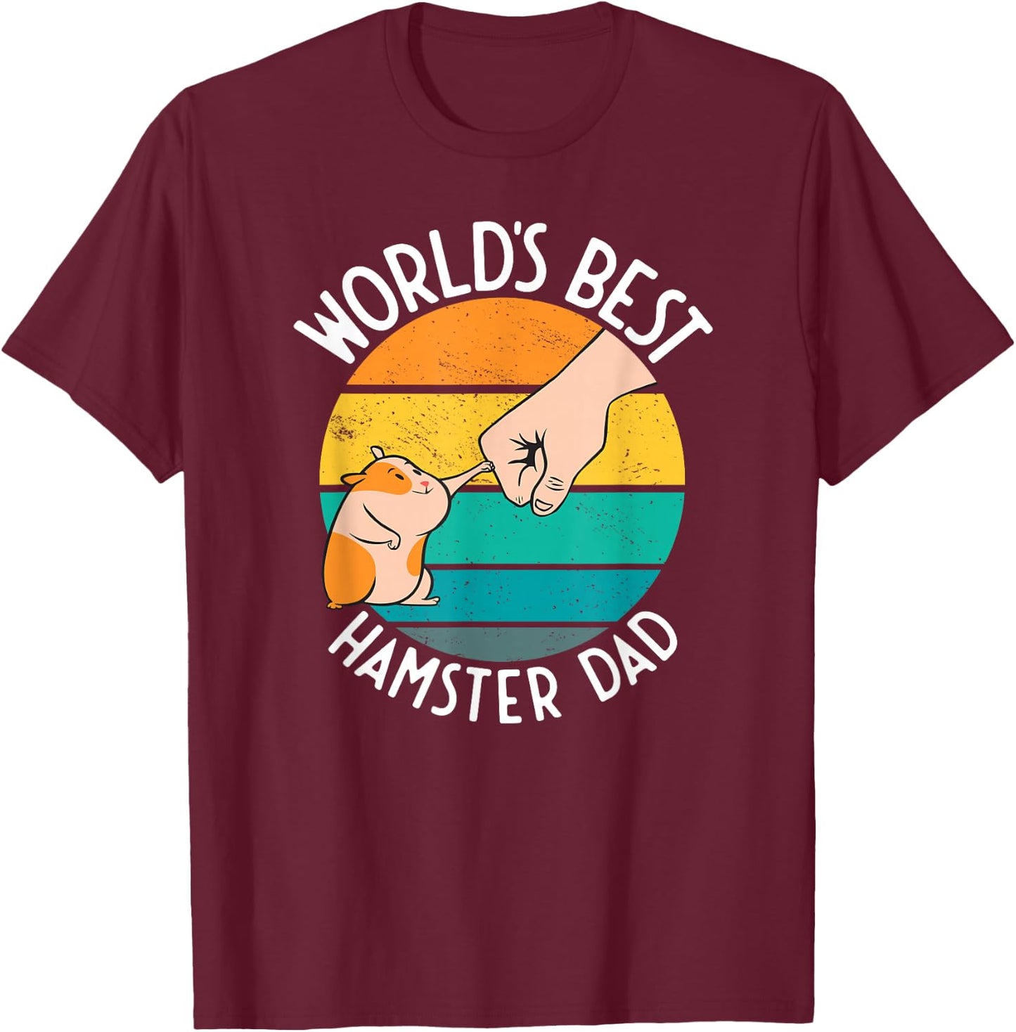 World's Best Hamster Dad Design T-Shirt - T-Shirt | Maroon