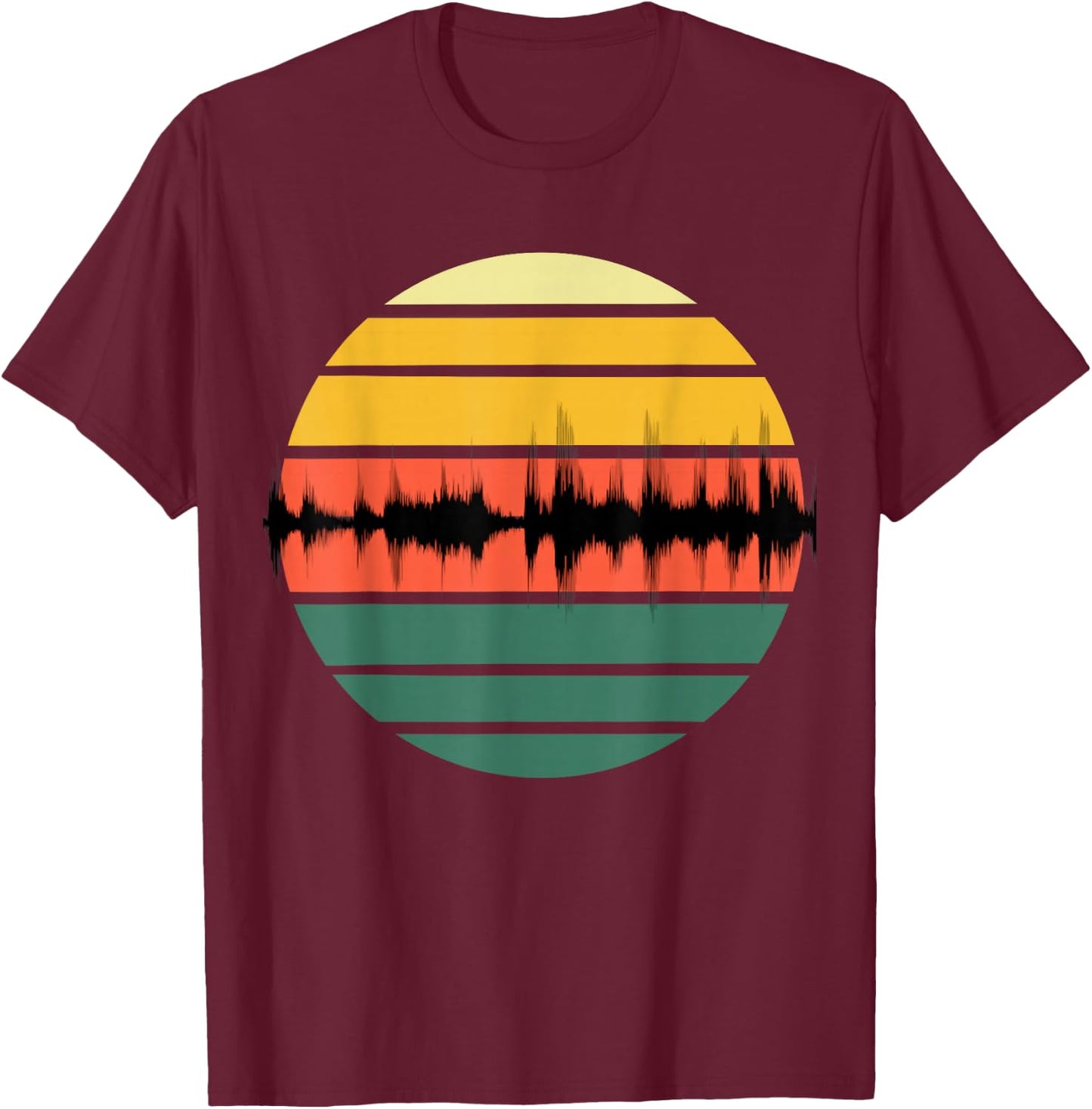 Retro Music Gift Sound Engineer Shirt Vintage Soundwave T-Shirt - T-Shirt | Maroon