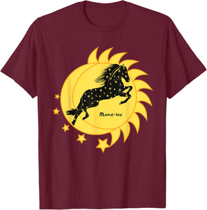 Cute Mane-iac Celestial Horse Dancer Girls Graphic T-Shirt - T-Shirt | Maroon