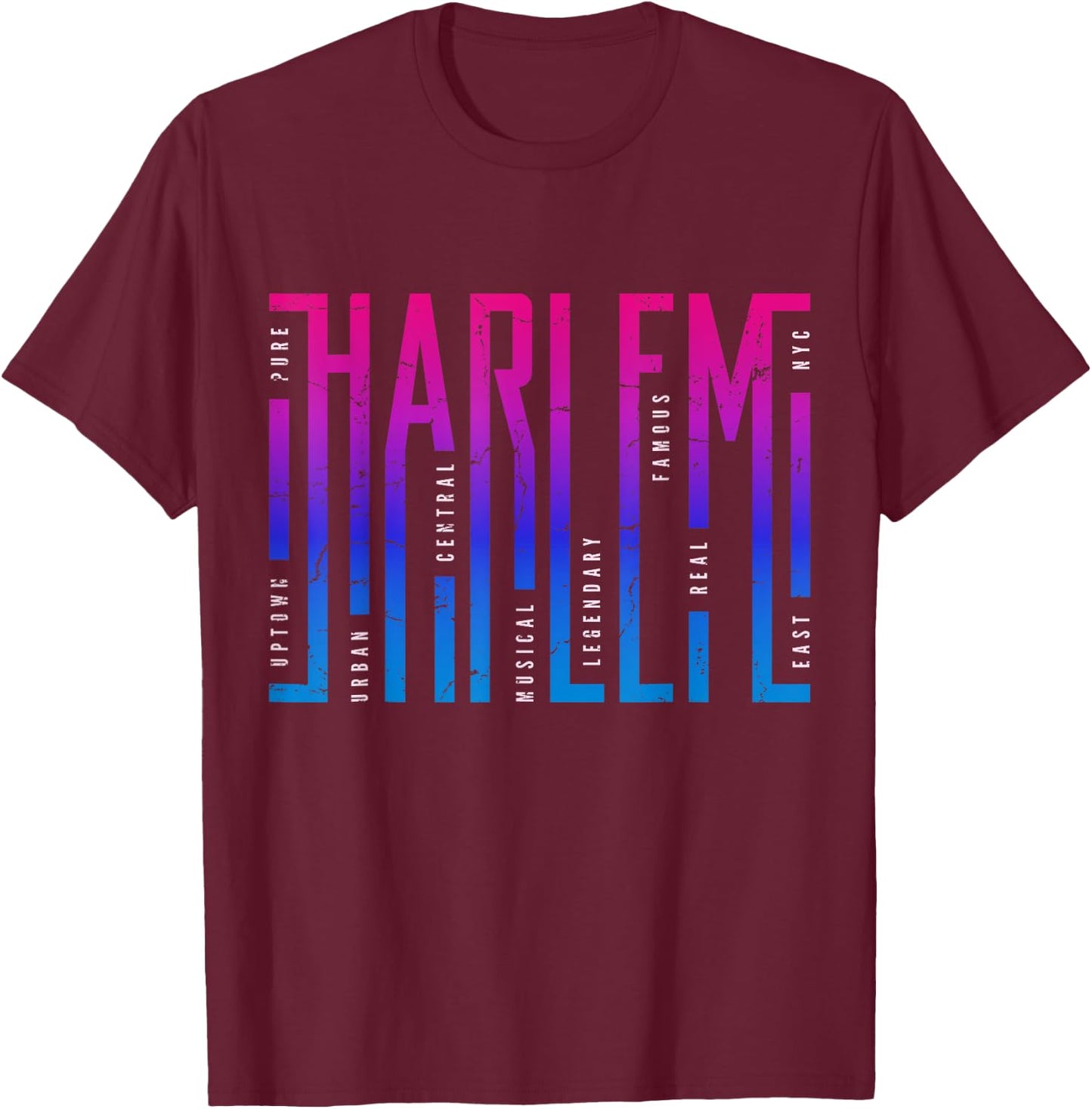 Cool Harlem New York Novelty Graphic & Cool Designs T-Shirt - T-Shirt | Maroon