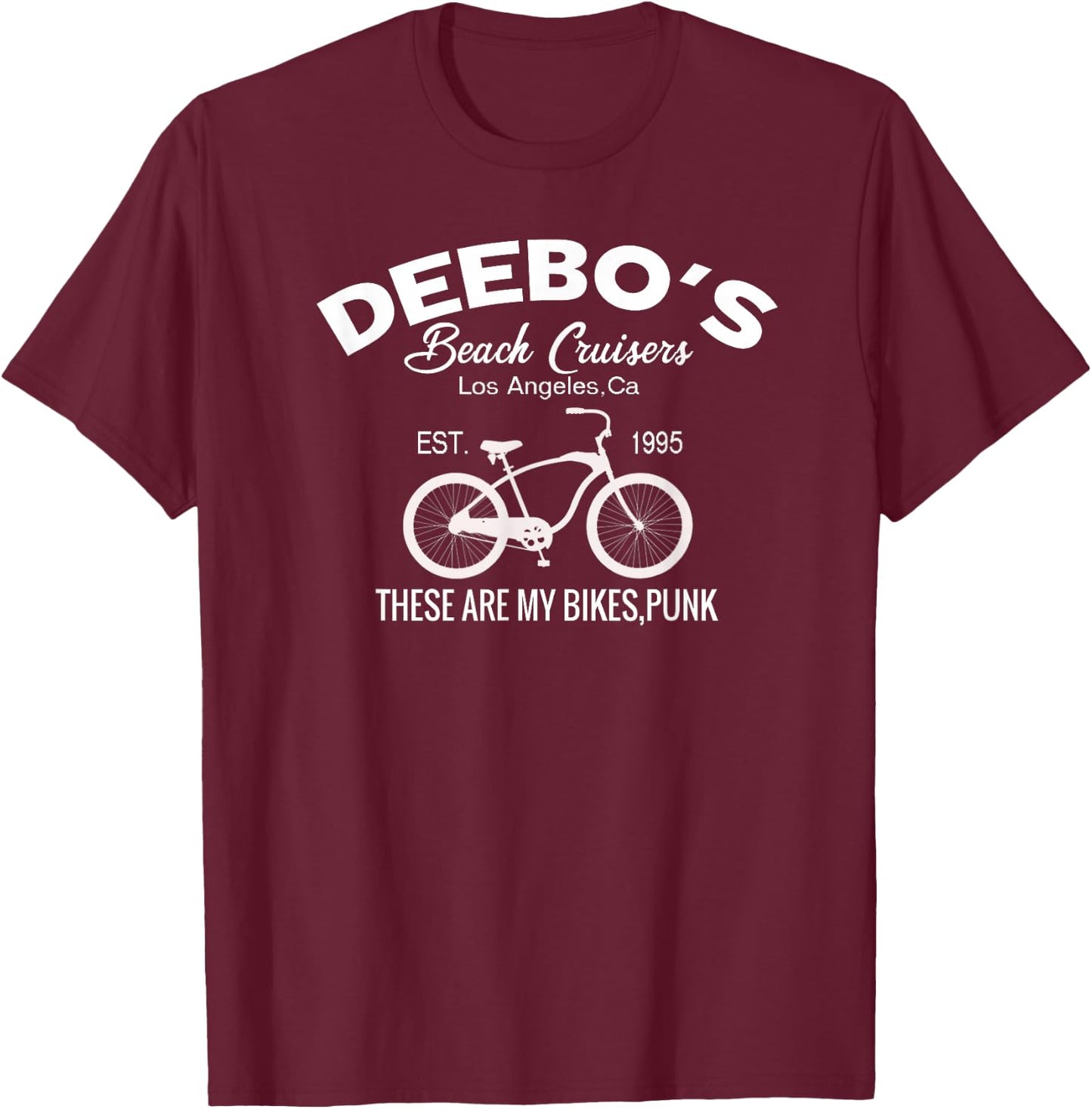 Deebo's Beach Cruisers Mountain,Road,Casual Bike Cycling T-Shirt - T-Shirt | Maroon
