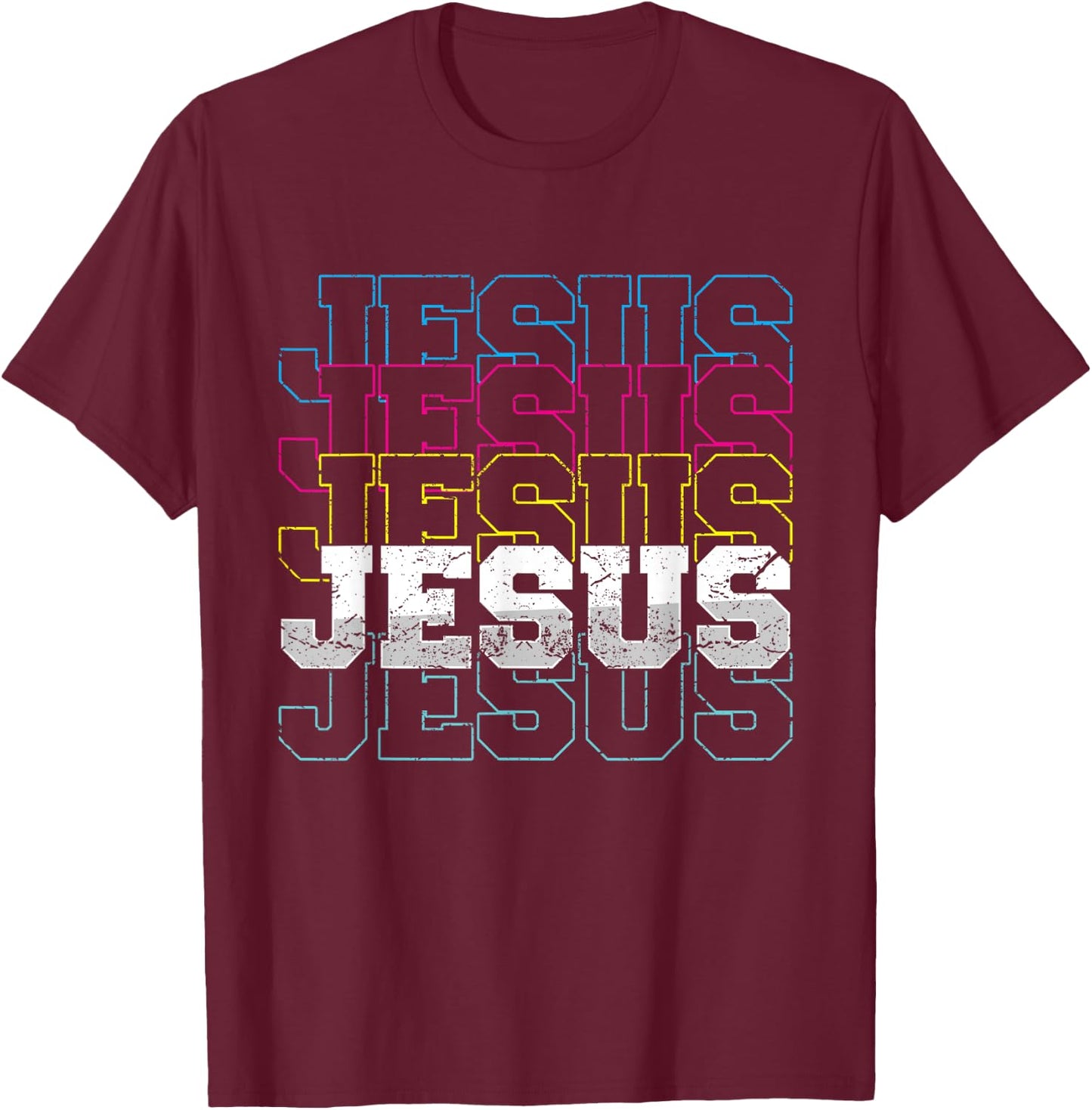 Jesus Christ Religion Christian Faith Prayer Church Gift T-Shirt - T-Shirt | Maroon