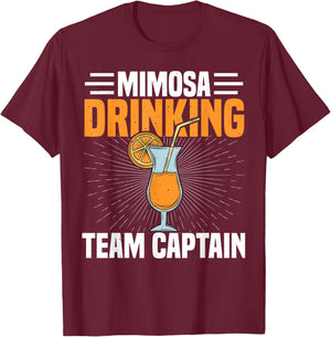 Mimosa Costume Drinking Mimosa's Breakfast Mimosa's Brunch , Small, Black T-Shirt - T-Shirt | Maroon