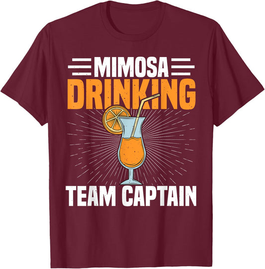 Mimosa Costume Drinking Mimosa's Breakfast Mimosa's Brunch , Small, Black T-Shirt - T-Shirt | Maroon