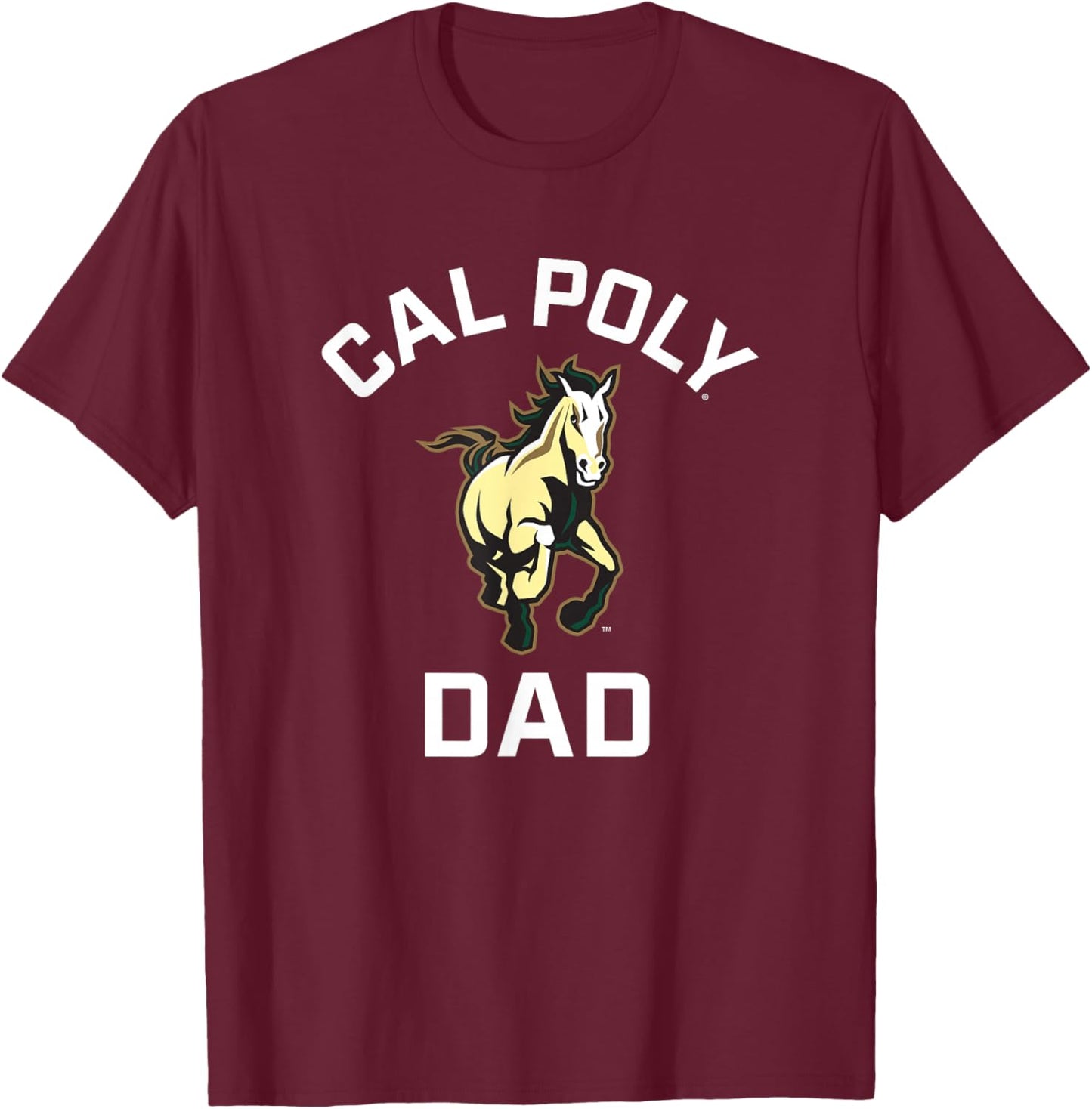 Cal Poly Mustangs Arched Dad T-Shirt - T-Shirt | Maroon
