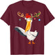Pelican Bird Xmas Gift Reindeer Santa Hat Pelican Christmas T-Shirt - T-Shirt | Maroon