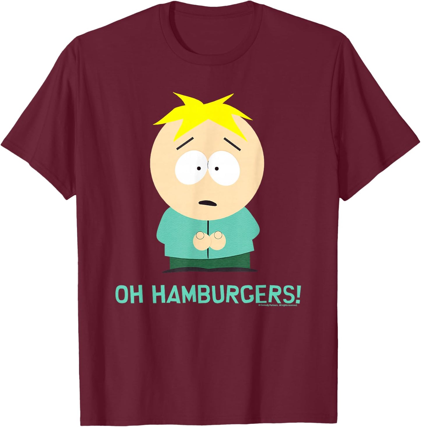 South Park Butters Oh Hamburgers T-Shirt - T-Shirt | Maroon