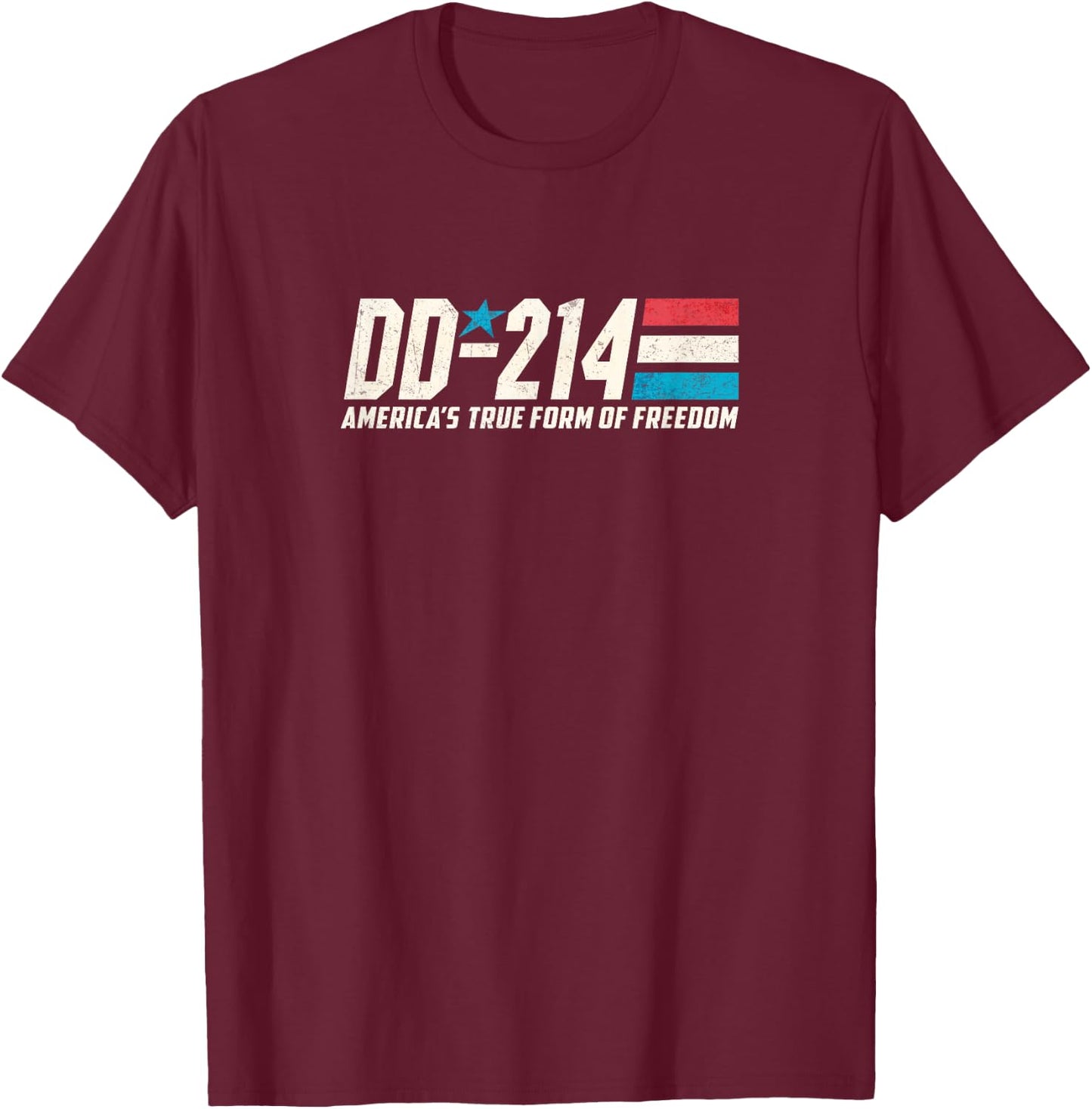 DD-214 Armed Forces Military Alumni Vintage Veteran T Shirt T-Shirt - T-Shirt | Maroon