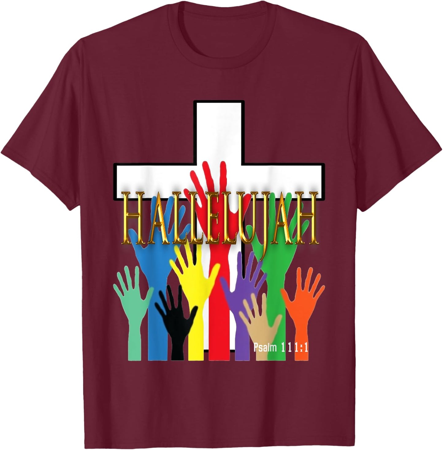 Hallelujah Religious T-Shirt - T-Shirt | Maroon