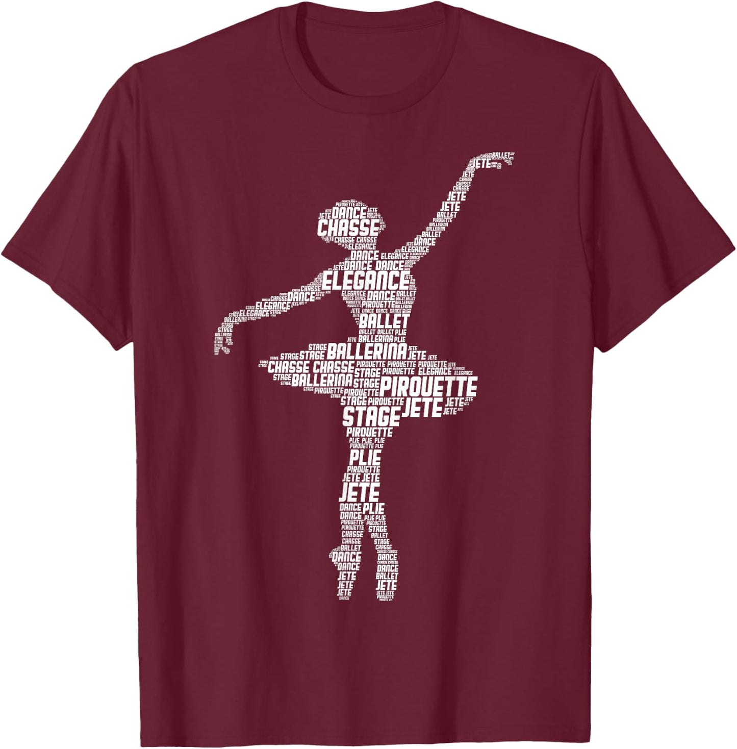 Ballerina Ballet Girls Women T-Shirt - T-Shirt | Maroon