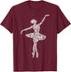 Ballerina Ballet Girls Women T-Shirt - T-Shirt | Maroon