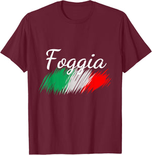 Foggia Italy Flag Italia Souvenir Matching Italian T-Shirt - T-Shirt | Maroon