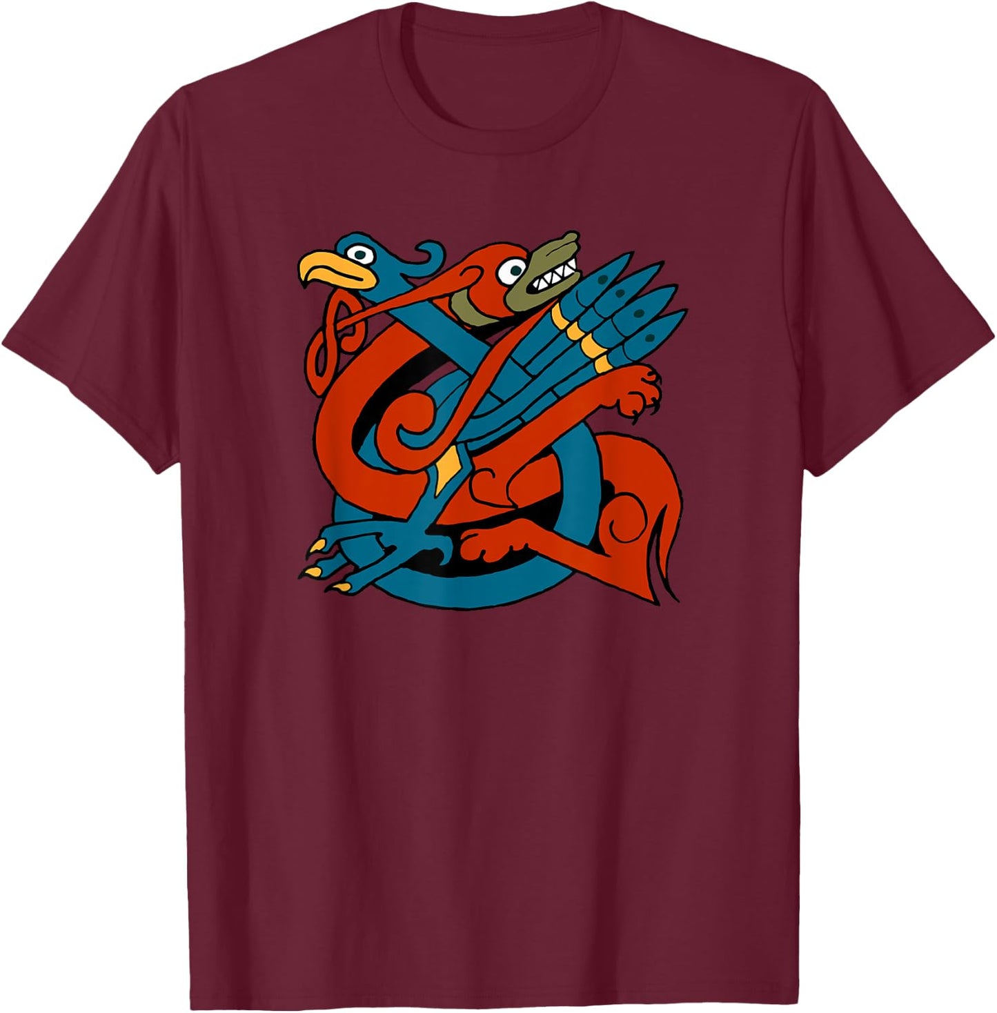 Celtic Design of Dog and Bird - Celts of the World T-Shirt - T-Shirt | Maroon