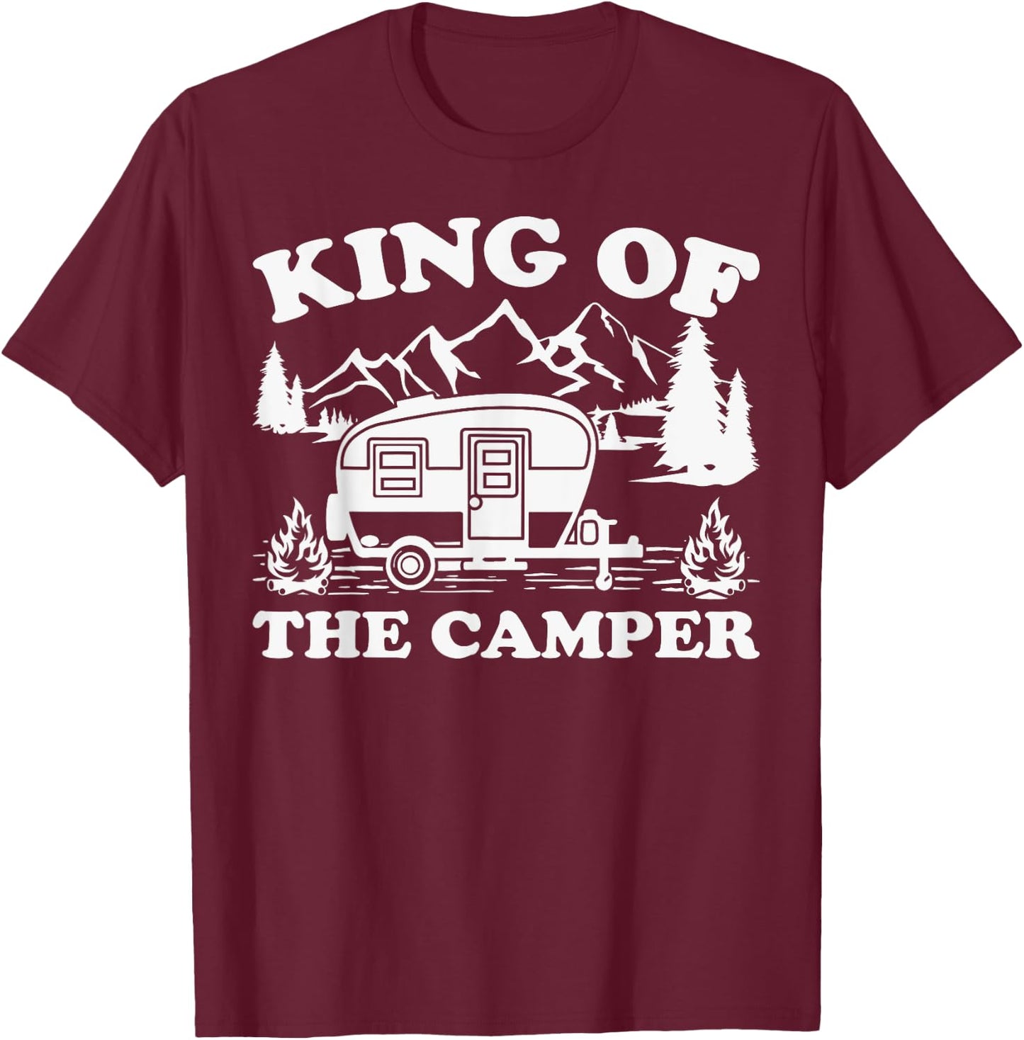 Camping Lover Camper Van King Of The Camper T-Shirt - T-Shirt | Maroon