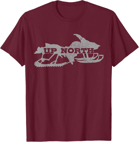 Schneemobil Apparel Co. Snowmobile , Kids, , Short Sleeve, Black, Small T-Shirt - T-Shirt | Maroon