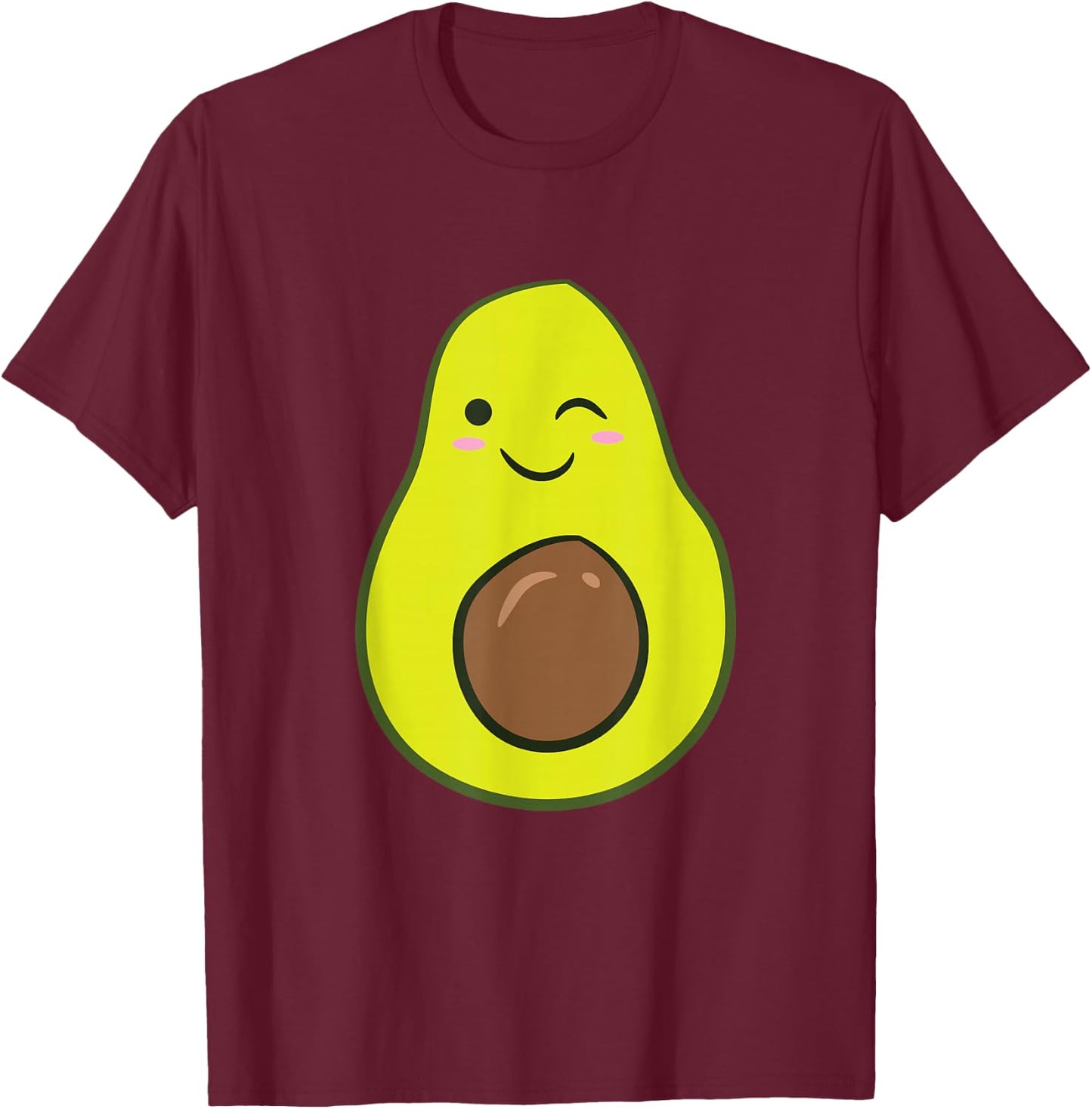 Cute Avocado Halloween Costume Kawaii Avocado T-Shirt - T-Shirt | Maroon
