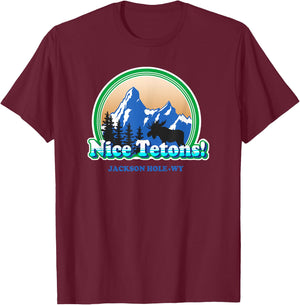 Tetons retro vintage Jackson Hole Wyoming Funny T-Shirt - T-Shirt | Maroon