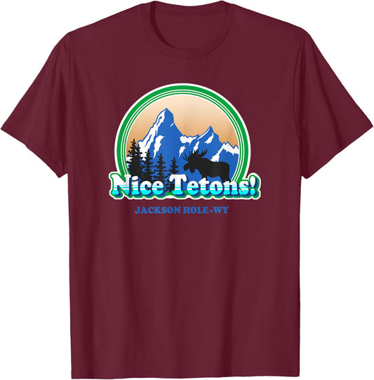 Tetons retro vintage Jackson Hole Wyoming Funny T-Shirt - T-Shirt | Maroon