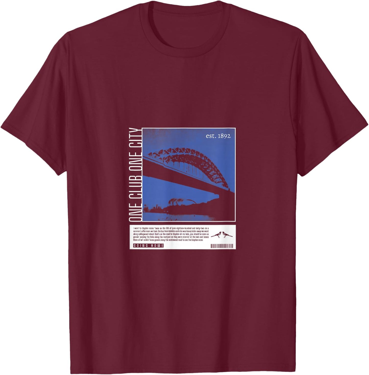 Newcastle United One Club One City NUFC T-Shirt - T-Shirt | Maroon