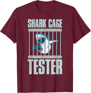 Shark Cage Tester T-Shirt - T-Shirt | Maroon