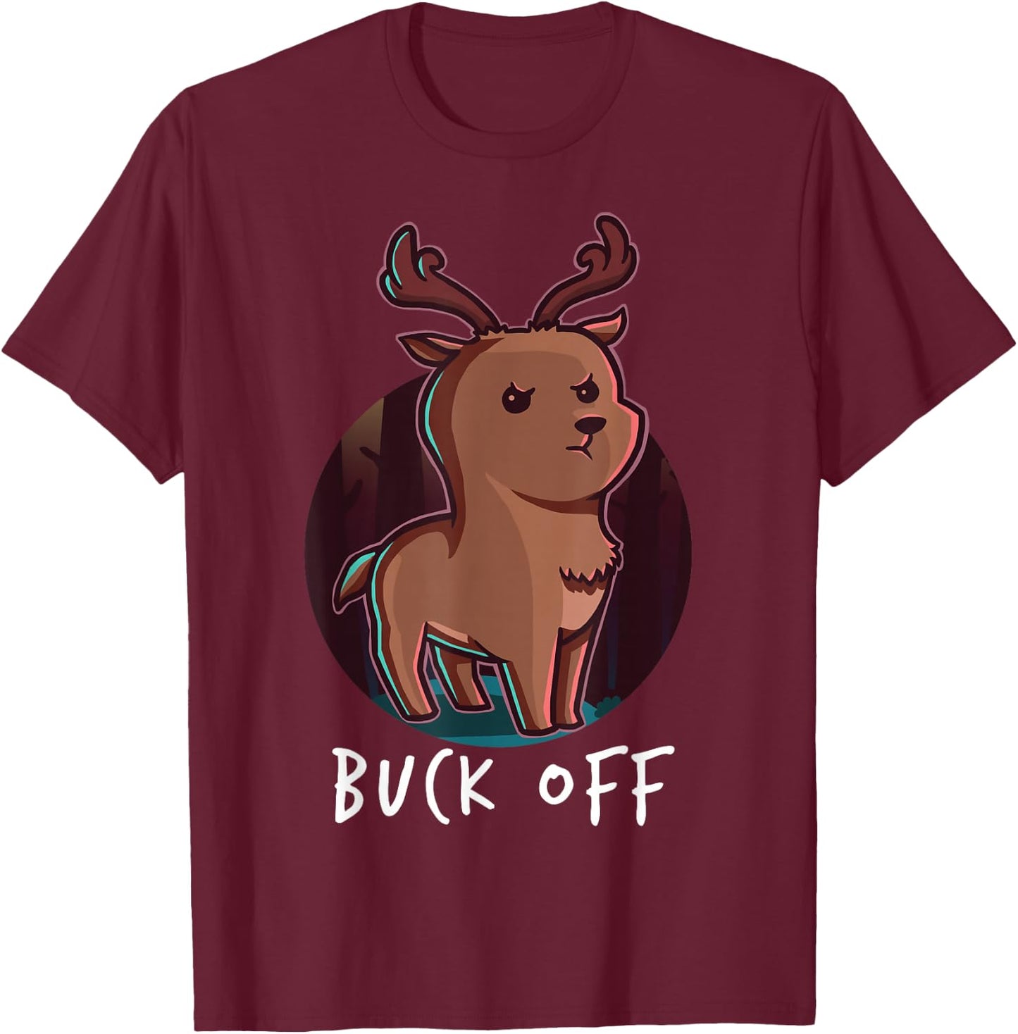 Buck Off Deer Hunter Middle Finger Deer Deer Hunter Hunting T-Shirt - T-Shirt | Maroon