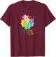 Care Bears Rainbow Pride and Doodles Cute Retro Cartoon T-Shirt - T-Shirt | Maroon