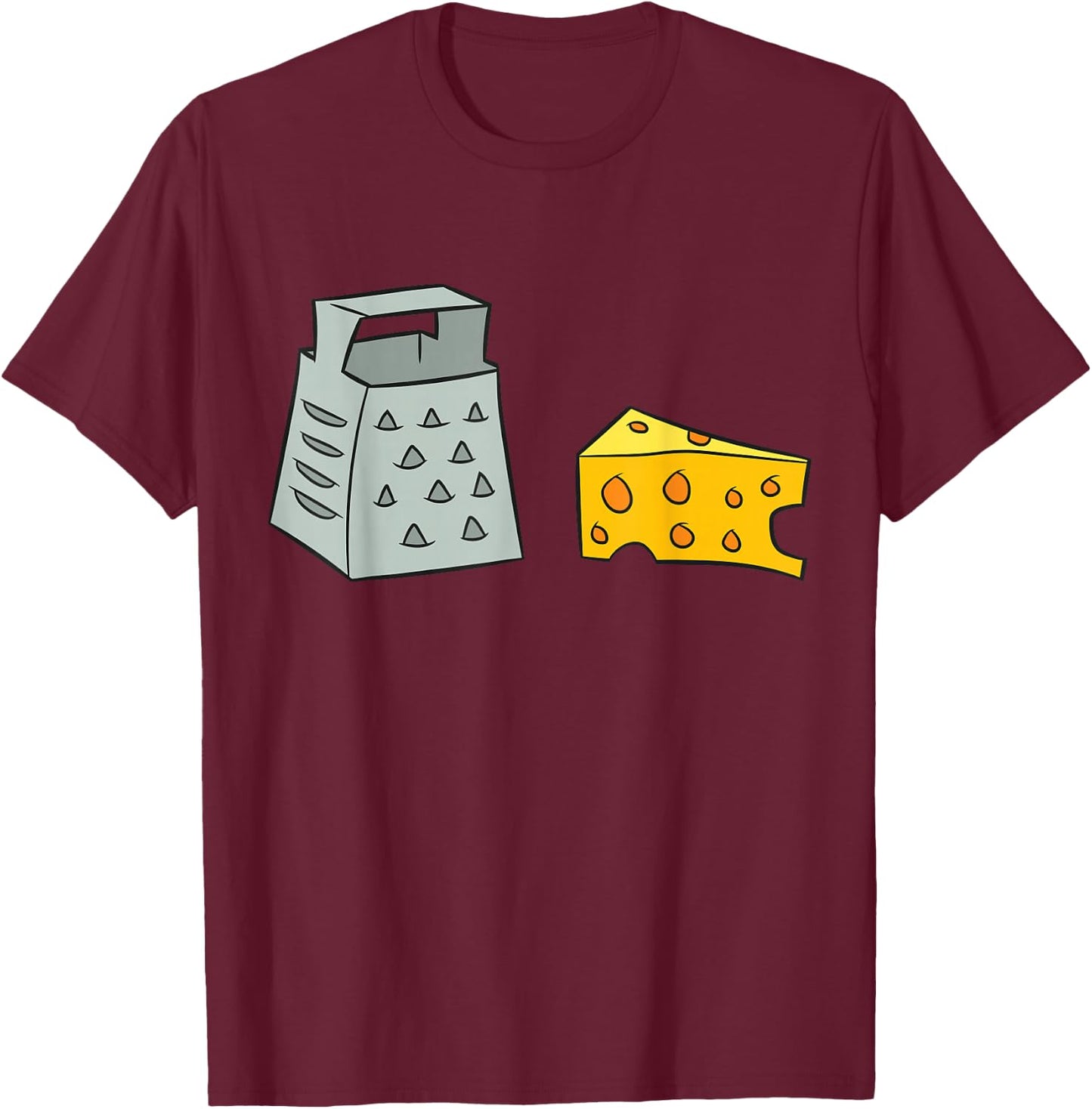 Cheese Lovers Gift Cheese Grater and Cheese T-Shirt - T-Shirt | Maroon