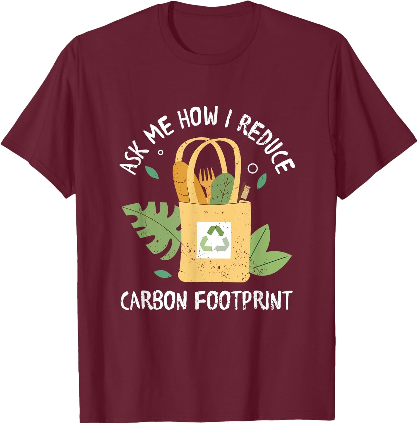 Carbon Footprint eco-friendly grocery online shopping T-Shirt - T-Shirt | Maroon