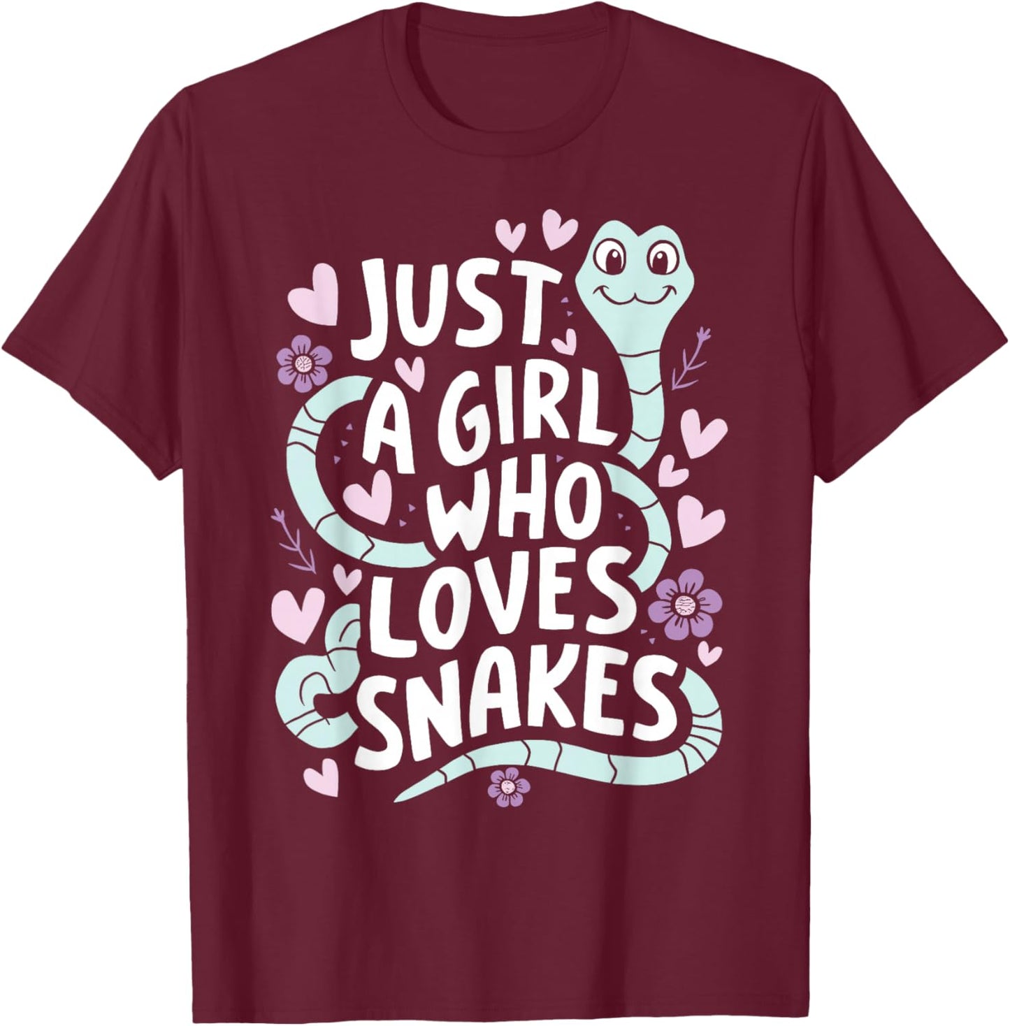 Girl Snake Handler - Just A Girl Who Loves Snakes T-Shirt - T-Shirt | Maroon