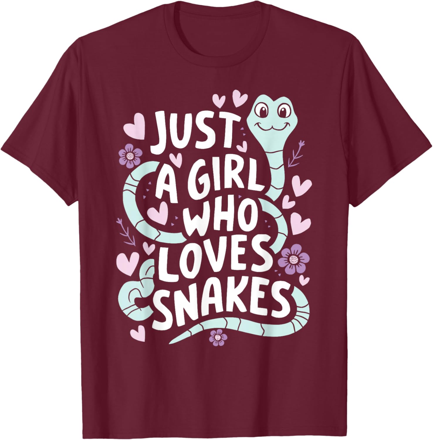 Girl Snake Handler - Just A Girl Who Loves Snakes T-Shirt - T-Shirt | Maroon