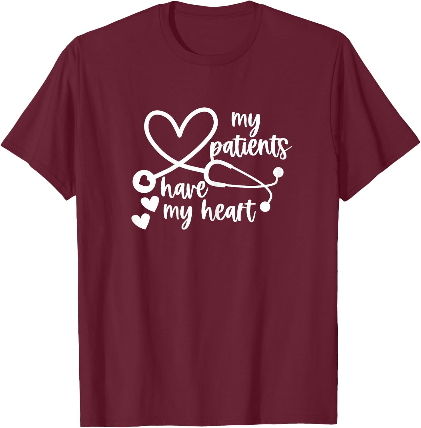 School Nurse Valentines Day NICU Nurse PEDs Pediatrian T-Shirt - T-Shirt | Maroon