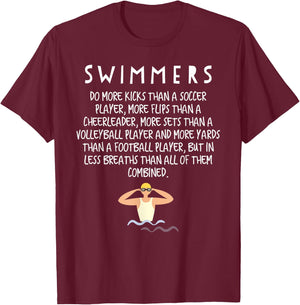 Funny Professional Swimmer Does More Kick Than Soccer Player T-Shirt - T-Shirt | Maroon