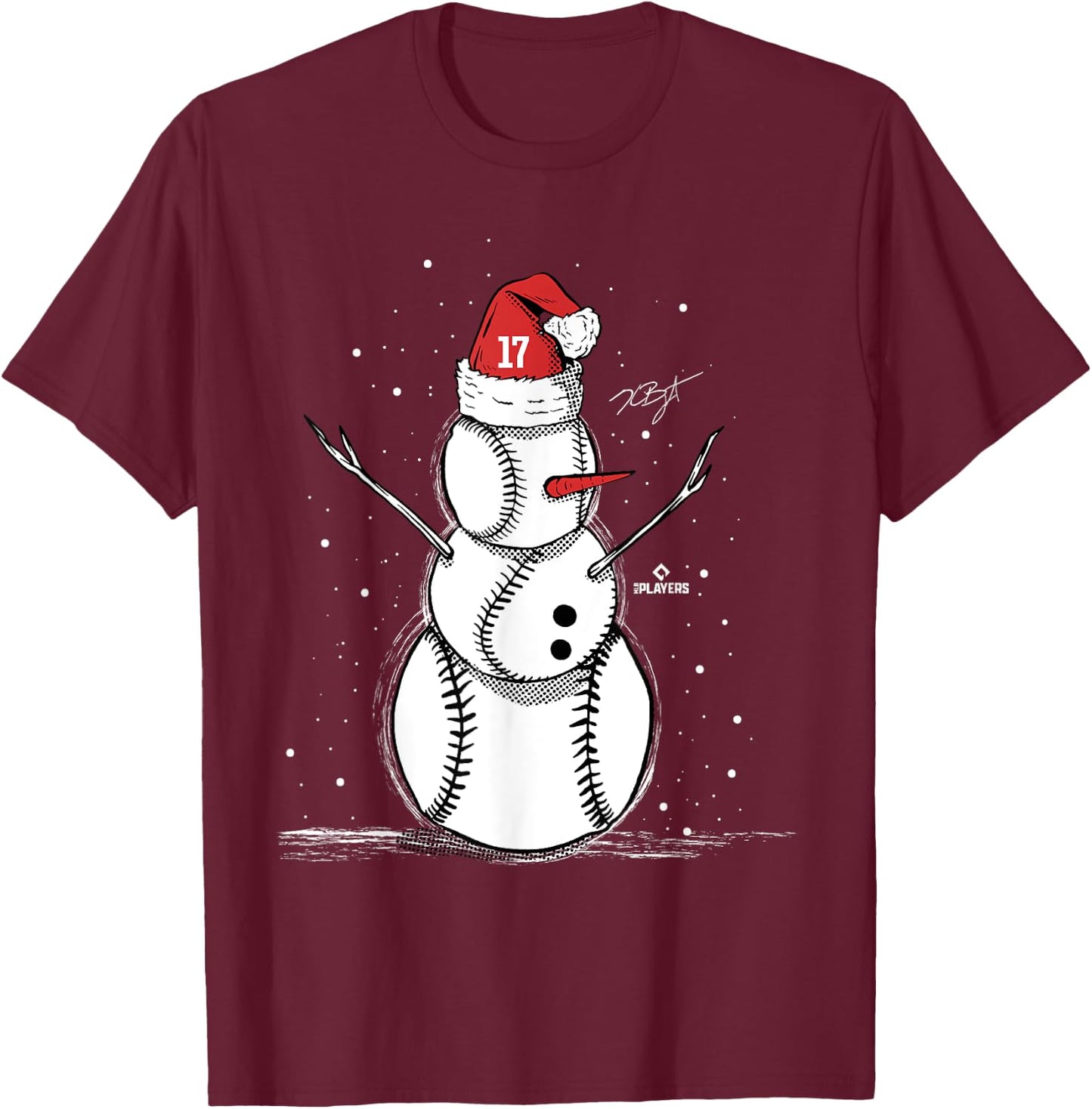 Kris Bryant Baseball Snowman T-Shirt - T-Shirt | Maroon