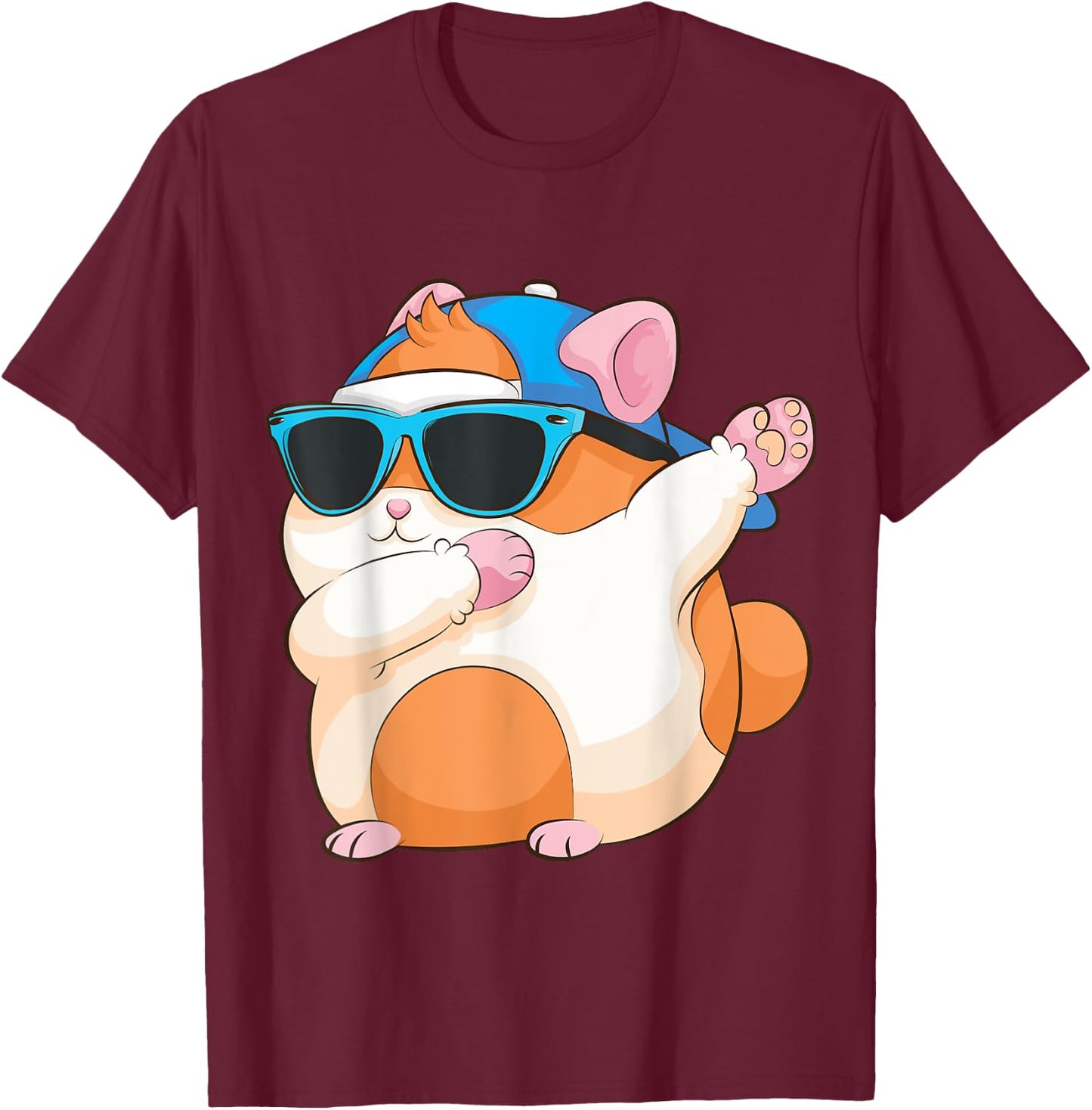 Cute Dabbing Hamster | Funny Famous Dab Dance Pose Pet Gift T-Shirt - T-Shirt | Maroon