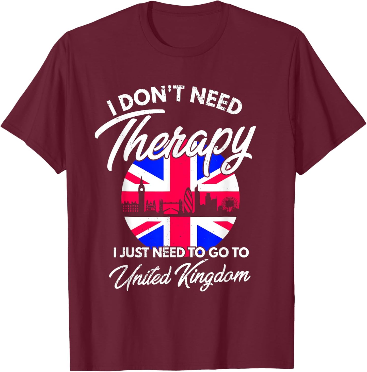 English Flag I United Kingdom Flag I Union Jack I England T-Shirt - T-Shirt | Maroon