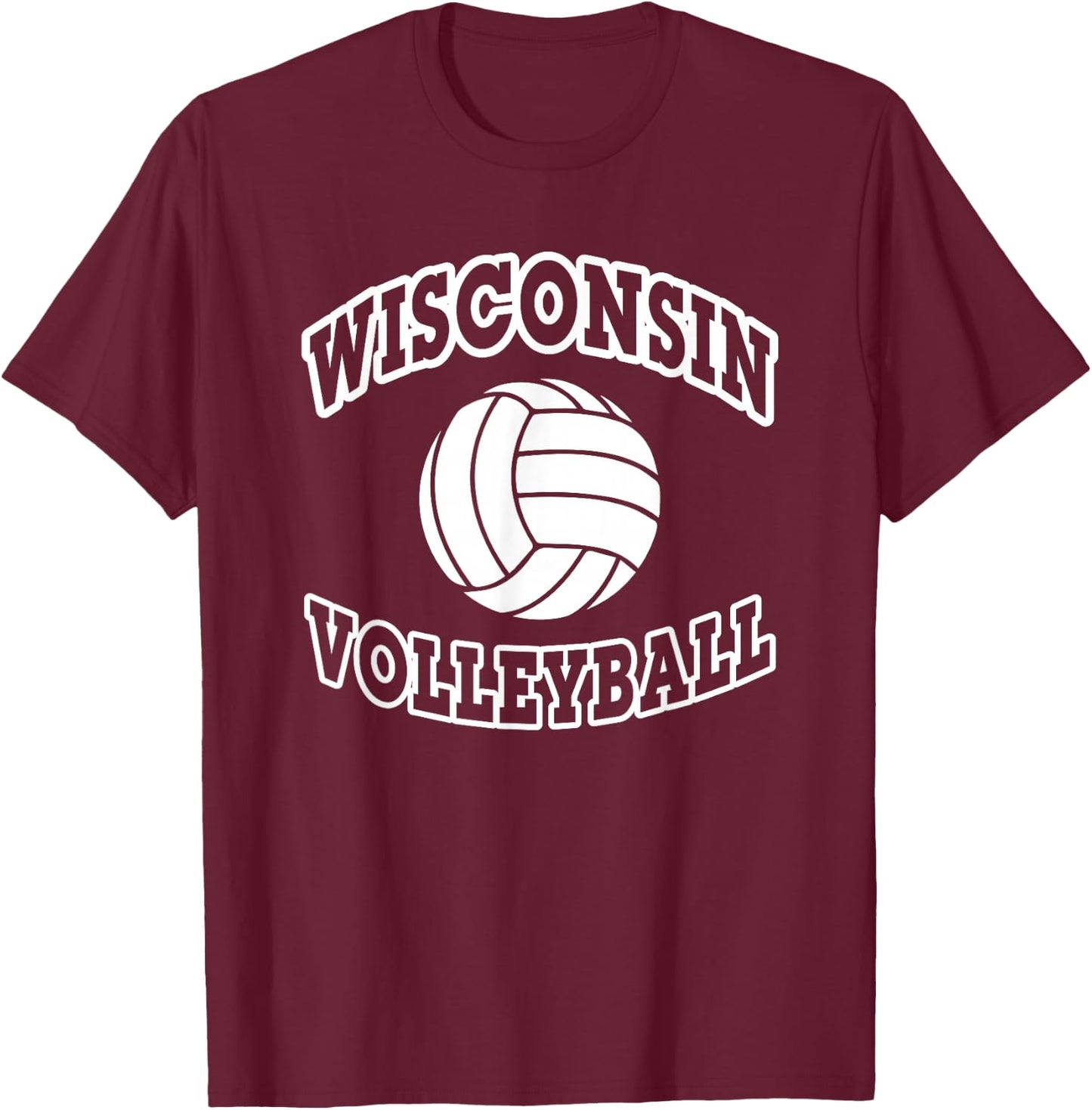 Wisconsin Volleyball Classic Style T-Shirt - T-Shirt | Maroon