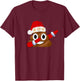 Funny Christmas Dabbing Poop with Santa Hat and Snowflakes T-Shirt - T-Shirt | Maroon