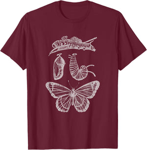 Butterfly Entomology Science Specimen Caterpillar Insect Bug T-Shirt - T-Shirt | Maroon