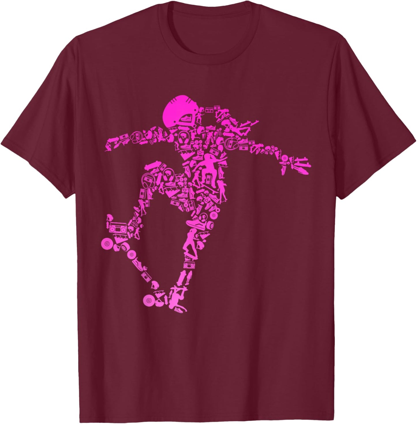 Skater Girl Skateboarder Girl Skateboard Gift T-Shirt - T-Shirt | Maroon