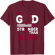 My God Is Stronger Than AVM Awareness Ribbon T-Shirt - T-Shirt | Maroon
