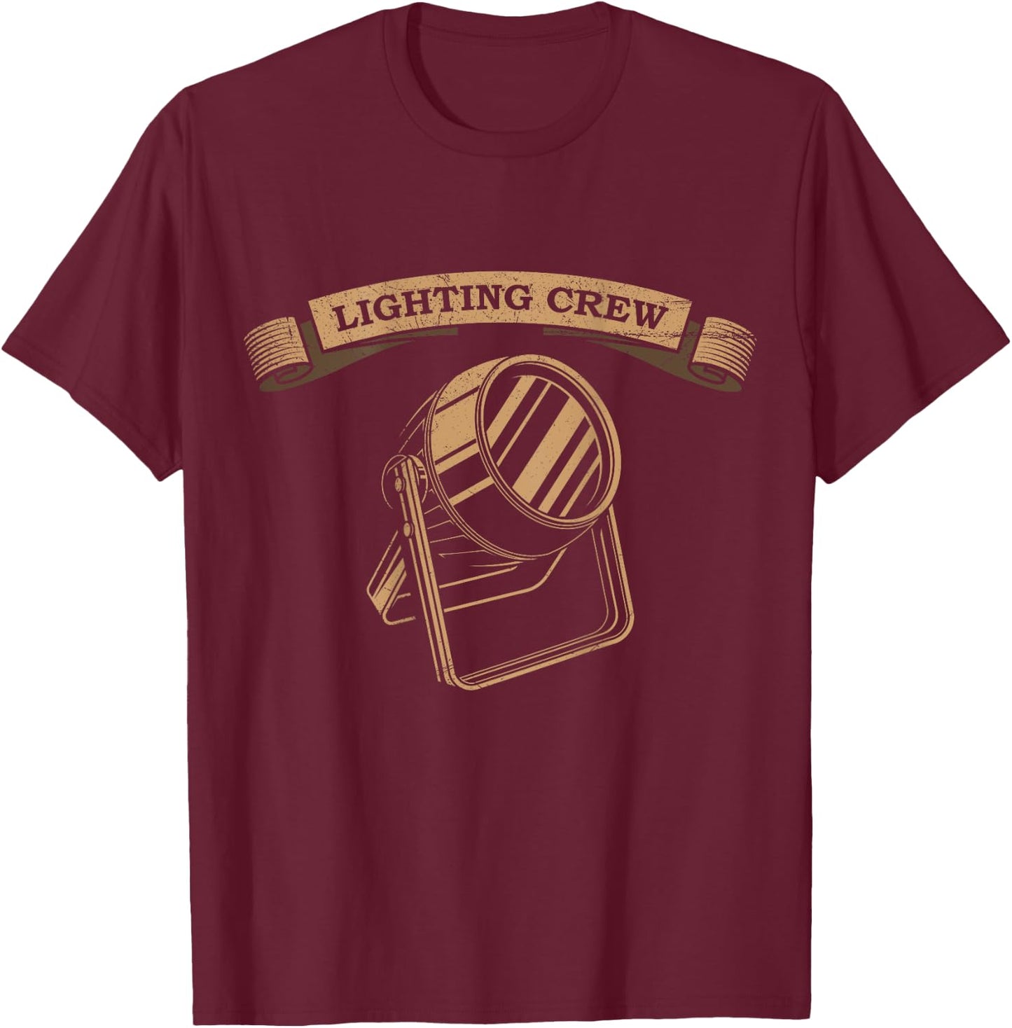 VINTAGE LIGHTING CREW Theatre Lighting Technician Stage T-Shirt - T-Shirt | Maroon