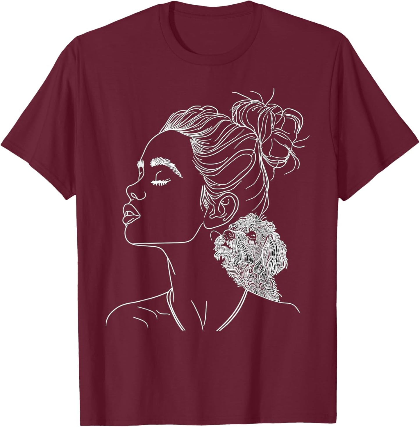 Bichon Frise Dog Mom Dog Art Mother's Day Men Women T-Shirt - T-Shirt | Maroon