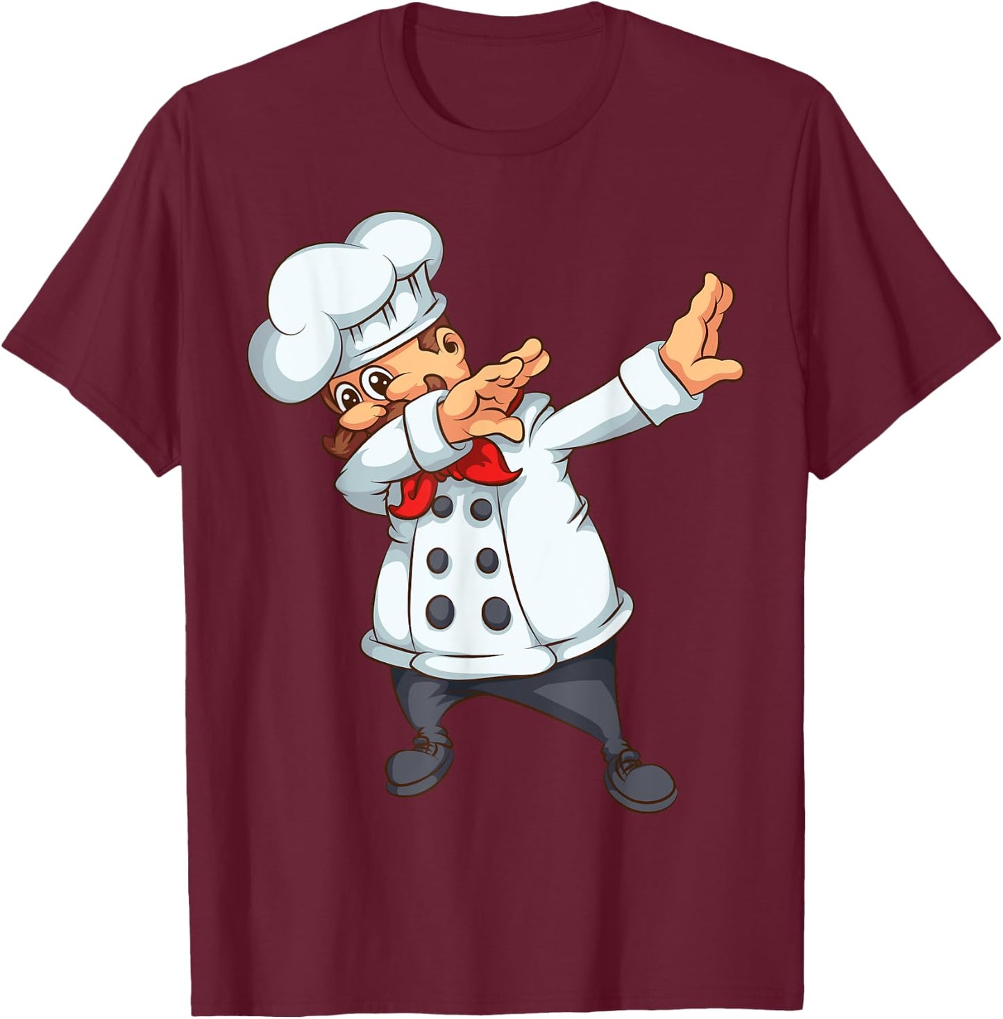 Cute Dabbing Chef | Funny Dab Dance Pastry Cook Food Gift T-Shirt - T-Shirt | Maroon