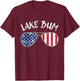 Retro Patriotic Lake Bum 4th of July Summer Sunglasses T-Shirt - T-Shirt | Maroon