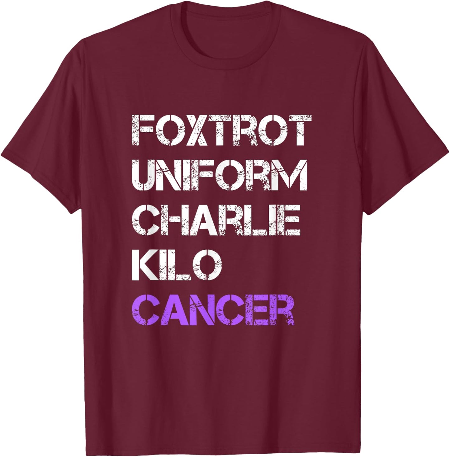 Foxtrot Uniform Charlie Kilo, Fuck Testicular Cancer T-Shirt - T-Shirt | Maroon