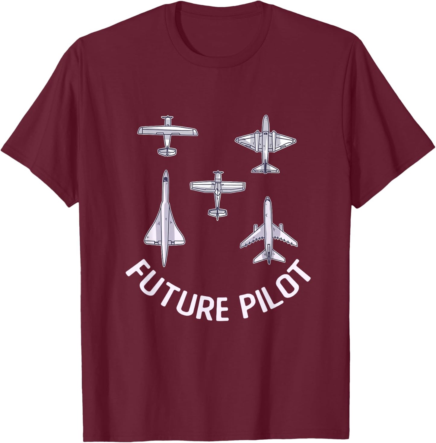 Future Pilot Fighter Jet Aircraft Airplane Plane T-Shirt - T-Shirt | Maroon