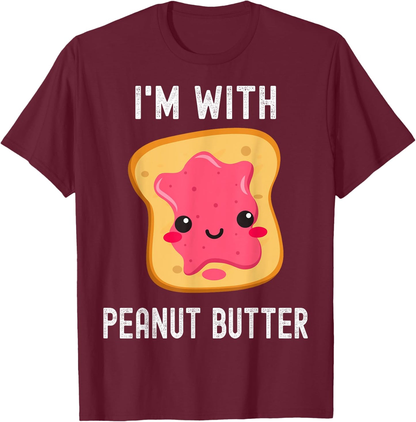 Funny Peanut Butter Jelly Matching Couples His & Hers T-Shirt - T-Shirt | Maroon